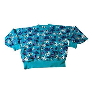 Vintage 80’s 90s Marc Scot Sweatshirt VTG Sweater Size Large Blue Abstract
